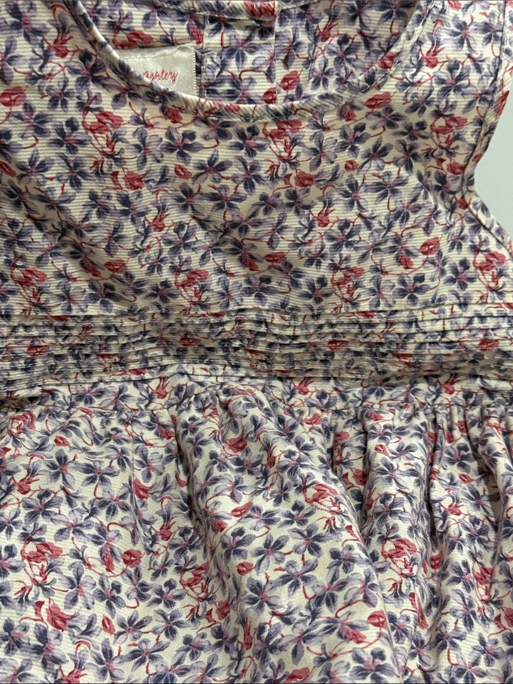 Vintage 80’s Laura Ashley Cotton dress Girls size 2 Purple Peach Blossom Floral